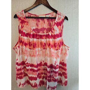 Chicos Sleeveless Tie-Dye Print Tank top Polyester Size 4 Lightweight Size 2X